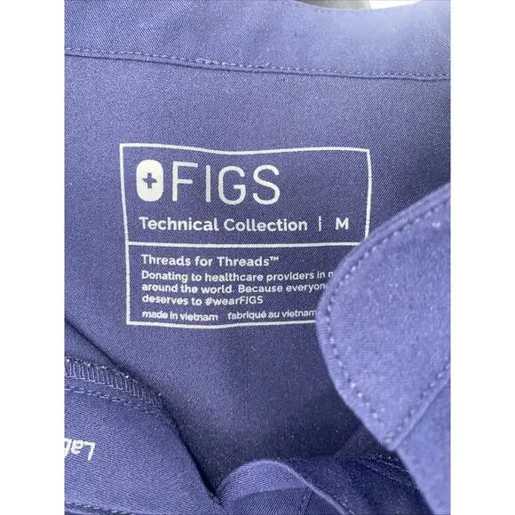 Figs Scrub Top Labor Delivery Womens Medium Navy Short Sleeve W21SW1012 - Picture 6 of 10